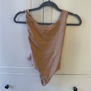 American Apparel Nude Tan Low Back Bodysuit Small